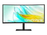 Samsung ViewFinity S6 S34C652UAU - S65UC Series - LED-skärm - böjd - 34" - 3440 x 1440 UWQHD @ 100 Hz - VA - 350 cd/m² - 3000:1 - HDR10 - 5 ms - HDMI, DisplayPort, USB-C - högtalare - svart LS34C652UAUXEN