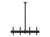 Multibrackets M Menu Board Mount Pro MBC2X1U - Monteringssats (takplatta, klämfäste för stång, monteringsskenor, skyddslock för takplatta, 4 lutningsarmar, 2 förlängningsrör (1,5 m)) - för 2 LCD-bildskärmar - aluminium, stål - svart - skärmstorlek: 4 7350073733934