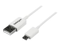 0.5M USB A TO MICRO B CABLE - CHARGING DATA CABLE - WHITE USBPAUB50CMW