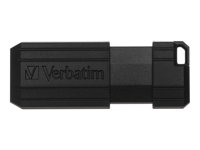 Verbatim PinStripe, 64 GB, USB Type-A, 2.0, 10 MB/s, Friktionslager, Svart 49065