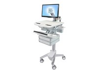 Ergotron StyleView, Multimediavagn, Gjuten aluminium, Grå, Vit, Gjuten aluminium, Plast, Zink stål, Plattskärm, 17,7 kg, 61 cm (24") SV43-1220-0