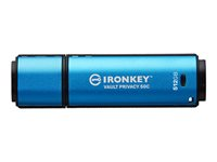 Kingston Technology IronKey Vault Privacy 50, 512 GB, USB Type-C, 3.2 Gen 1 (3.1 Gen 1), 310 MB/s, Keps, Svart, Blå IKVP50C/512GB