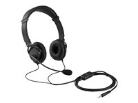 Kensington Klassiskt 3,5 mm headset med mikrofon och volymkontroll, Kabel, Headset, Svart K33597WW