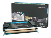 LEXMARK Prebate Cartridge cyan C736 X736 X738 10.000pages C736H1CG