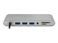 Kensington UH1440P USB-C 5 Gbps mobil dockningsstation med dubbel video utan drivrutin – DP/HDMI/VGA, Kabel, USB 3.2 Gen 1 (3.1 Gen 1) Type-C, 85 W, 3,5 mm, 10,1000,100 Mbit/s, Silver K33853WW