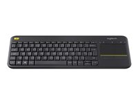 Logitech Wireless Touch Keyboard K400 Plus - Tangentbord - med pekplatta - trådlös - 2.4 GHz - ungerska - svart 920-007157