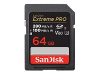 SanDisk SDSDXEP-064G-GN4IN, 64 GB, SDXC, Klass 10, UHS-II, 280 MB/s, 100 MB/s SDSDXEP-064G-GN4IN