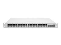 Cisco Meraki Cloud Managed MS350-48FP - Switch - L3 - Administrerad - 48 x 10/100/1000 (PoE+) + 4 x 10 Gigabit SFP+ (upplänk) - skrivbordsmodell, rackmonterbar - PoE+ (740 W) MS350-48FP-HW