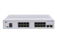 Cisco Business 350 Series 350-16T-2G - Switch - L3 - Administrerad - 16 x 10/100/1000 + 2 x Gigabit SFP - rackmonterbar CBS350-16T-2G-UK