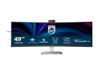 Philips 49B2U6903CH - 6000 Series - LED-skärm - böjd - 49" (48.8" visbar) - 5120 x 1440 SuperWide @ 100 Hz - VA - 500 cd/m² - 3000:1 - DisplayHDR 400 - 4 ms - Thunderbolt 4, 2xHDMI, DisplayPort - högtalare - silver 49B2U6903CH/00