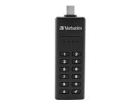 Verbatim Keypad Secure 64GB USB 3.1, USB C WITH 256-BIT AES HARDWARE ENCRYPTION 49431