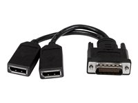 StarTech.com 20 cm DMS-59 till Dual DisplayPort-adapterkabel - 4K x 2K Video - LFH DMS 59-stift (M) till 2x DisplayPort 1.2 (F) Y-splitterkabel - LFH-grafikkort till dubbla DP-skärmar, 2x DisplayPort, 3840 x 2160 pixlar, Svart, 4K Ultra HD, 0,203 m,  DMSDPDP1