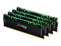 Kingston FURY Renegade RGB - DDR4 - sats - 64 GB: 4 x 16 GB - DIMM 288-pin - 3600 MHz / PC4-28800 - CL16 - 1.35 V - ej buffrad - icke ECC - svart KF436C16RB1AK4/64