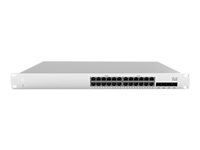 Cisco Meraki Cloud Managed MS210-24 - Switch - Administrerad - 24 x 10/100/1000 + 4 x gigabit SFP (upplänk) - skrivbordsmodell, rackmonterbar MS210-24-HW