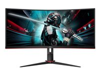 AOC G2 CU34G2X/BK, 86,4 cm (34"), 3440 x 1440 pixlar, Quad HD, LED, 1 ms, Svart, Röd CU34G2X/BK