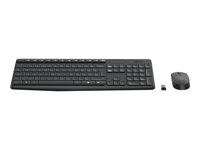 Logitech MK235, Fullstor (100 %), Trådlös, RF Trådlös, Svart, Mus inkluderad 920-007929