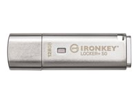 Kingston Technology IronKey Locker+ 50, 128 GB, USB Type-A, 3.2 Gen 1 (3.1 Gen 1), 145 MB/s, Keps, Silver IKLP50/128GB