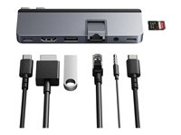 HyperDrive DUO Pro - Dockningsstation - USB-C x 2 - HDMI, USB4 - 1GbE - för Apple MacBook Air, MacBook Pro HD575-GRY-GL