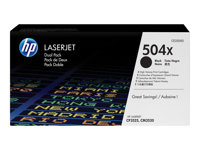 HP 504X svart LaserJet-tonerkassett med hög kapacitet, original, 2-pack, 21000 sidor, Svart, 2 styck CE250XD