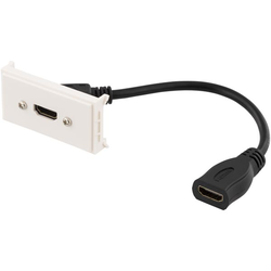 Outlet panel, 1xHDMI, 19-pin female, 0.2m, white VR-315