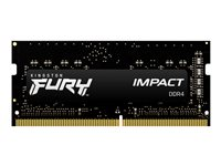 Kingston FURY Impact - DDR4 - modul - 32 GB - SO DIMM 260-pin - 3200 MHz / PC4-25600 - CL20 - 1.2 V - ej buffrad - icke ECC - svart KF432S20IB/32