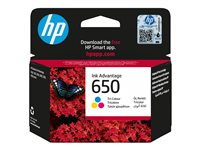 HP 650 - Färg (cyan, magenta, gul) - original - Ink Advantage - bläckpatron - för Deskjet 1516, Ink Advantage 15XX, Ink Advantage 26XX, Ink Advantage 4515 CZ102AE