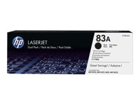 HP 83A 2-pack svart original LaserJet tonerkassett, 3000 sidor, Svart, 2 styck CF283AD