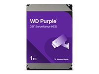 WD Purple WD10PURZ - Hårddisk - 1 TB - inbyggd - 3.5" - SATA 6Gb/s - 5400 rpm - buffert: 64 MB WD10PURZ