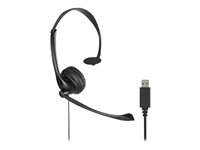 Kensington Klassiskt USB-A Mono Headset med mikrofon och volymkontroll, Kabel, Kontor/callcenter, Headset, Svart K80100WW