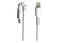 StarTech.com 1m tålig vitt USB-A till Blixtkabel - Tungt, robust aramifiber USB typ A till Blixtladdare/synkron strömsladd - Apple MFi-certifierad iPad/iPhone 12, 1 m, Lightning, USB A, Hankoppling, Hankoppling, Vit RUSBLTMM1M