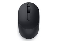 Dell Silent Mouse MS355 - Mus - höger- och vänsterhänta - optisk LED - 3 knappar - trådlös - 2.4 GHz, Bluetooth 5.1 LE - trådlös USB-mottagare - svart - med 3 års avancerad utbytesservice MS355-BLK-EMEA