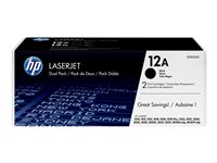 HP 12A 2-pack Black Original LaserJet Toner Cartridges, 4000 sidor, Svart, 2 styck Q2612AD