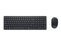 Dell Silent Keyboard and Mouse KM555 - Sats med tangentbord och mus - trådlös - 2.4 GHz, Bluetooth 5.1 - QWERTY - hela norden - svart - med 3 års avancerad utbytesservice KM555-BLK-PAN