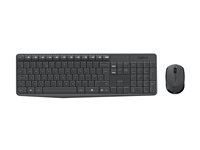 Logitech MK235, Fullstor (100 %), Trådlös, USB, QWERTZ, Grå, Mus inkluderad 920-008031