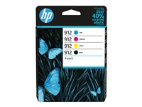 HP 912 - 4-pack - svart, gul, cyan, magenta - original - bläckpatron - för Officejet 80XX, Officejet Pro 80XX 6ZC74AE