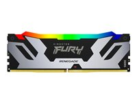 Kingston FURY Renegade RGB - DDR5 - modul - 24 GB: 1 x 24 GB - DIMM 288-pin - 6400 MHz / PC5-51200 - CL32 - 1.1 V - ej buffrad - on-die ECC - silver, svart KF564C32RSA-24