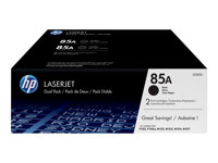 HP 85A svart LaserJet-tonerkassett, original, 2-pack, 3200 sidor, Svart, 2 styck CE285AD