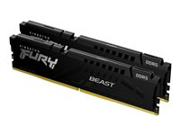 Kingston FURY Beast - DDR5 - sats - 32 GB: 2 x 16 GB - DIMM 288-pin - 6400 MHz / PC5-51200 - CL32 - 1.4 V - ej buffrad - on-die ECC - svart KF564C32BBK2-32