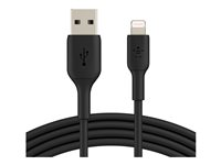 Belkin CAA001BT2MBK, 2 m, Lightning, USB A, Hankoppling, Hankoppling, Svart CAA001bt2MBK