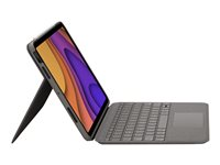 Logitech Folio Touch - Tangentbord och foliefodral - med pekdyna - bakgrundsbelyst - Apple Smart connector - oxford-grå - för Apple 10.9-inch iPad Air (4:e generation) 920-010121