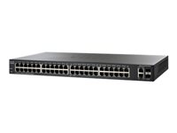 Cisco Small Business Smart SF200-48 - Switch - Administrerad - 48 x 10/100 + 2 x kombinations-Gigabit SFP - skrivbordsmodell, rackmonterbar SLM248GT-EU