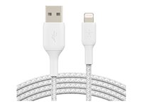 Belkin CAA002BT3MWH, 3 m, Lightning, USB A, Hankoppling, Hankoppling, Vit CAA002bt3MWH