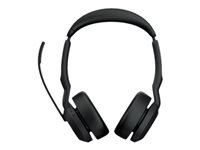 Jabra Evolve2 55 UC Stereo - Headset - på örat - Bluetooth - trådlös - aktiv brusradering - USB-C - svart - med laddningsställ - Zoomcertifierad, Cisco Webex Certified, Optimerat för Microsoft Teams, Alcatel-Lucent-certifierad, Avaya-certifierad, Uni 25599-989-889