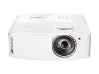 Optoma 4K400STx - DLP-projektor - 3D - 4000 lumen - 3840 x 2160 - 16:9 - 4K - fast objektiv med kort kastavstånd A9PV7KJ01AZ2