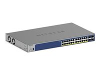 NETGEAR Smart GS728TXP - V3 - switch - L3 Lite - smart - 24 x 10/100/1000 (PoE+) + 4 x SFP+ - skrivbordsmodell, rackmonterbar - PoE+ (190 W) GS728TXP-300EUS