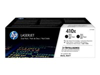 HP 410X 2-pack svart original LaserJet-tonerkassett med hög kapacitet, 13000 sidor, Svart, 2 styck CF410XD