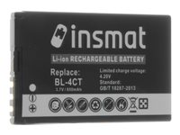 Insmat 106-9470, Batteri, Nokia, BL-4CT. Sopii mm. Nokia 2720 fold, 5310 XpressMusic, 5630 XpressMusic, 6600 fold, 7210 Supernova,..., Svart, Litium-Ion (Li-Ion), 600 mAh 106-9470