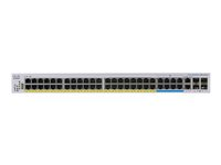 Cisco CBS350, hanterad, L3, Gigabit Ethernet (10/100/1000), Strömförsörjning via Ethernet (PoE) stöd, Rackmontering, 1U CBS350-48NGP-4X-EU