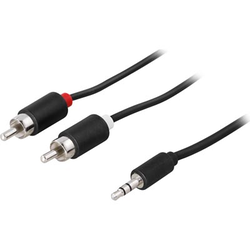 Deltaco MM-143A, 2 x RCA, Hankoppling, 3,5mm, Hankoppling, 10 m, Svart MM-143A