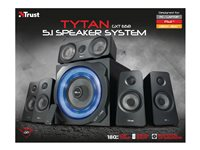 Trust GXT 658 Tytan 5.1, 5.1 kanaler, 90 W, Universal, Svart, Trådlös, 8 m 21738